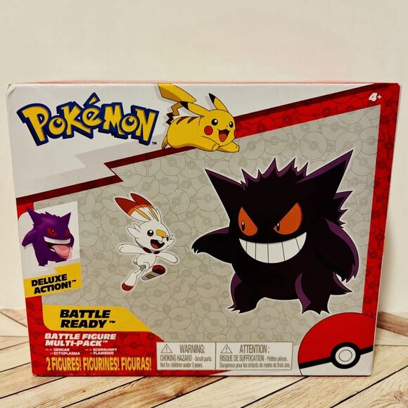 Jazwares Pokemon Battle Figure Multi-Pack Gengar + Scorbunny PKW2548 Sealed - Picture 1 of 6